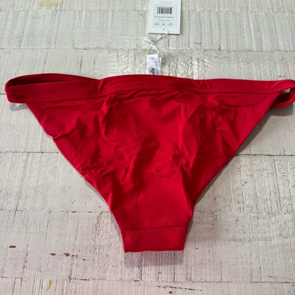 Andie Swim the Banded Cheeky Bikini Bottom‎ NWT size XL Cherry Red Swimsuit